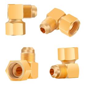 Evangenial 721722916584 4-pack 90 Elbow Flare Fitting Brass Connector Coupling Adapter For Bbq Grill