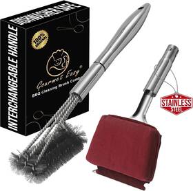 Everyday Easy Inc. 651357366846 2-in-1 Stainless Steel Grill Brush Cleaning Kit Grilling Accessories Interchan