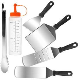 0149us Ewfen 6pcs Griddle Accessories Kit Heavy Duty Stainless Steel Tools Spatulas