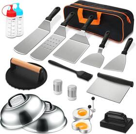 Xike-0059us Ewfen 19pcs Griddle Accessories Kit Stainless Steel Flat Top Grill Set Fo