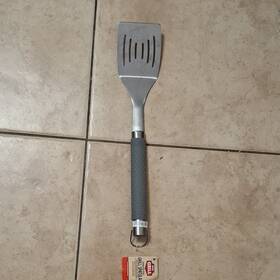 1037563 Expert Grill Stainless Steel Spatula Gray Ergonomic Grip Easy Clean Modern