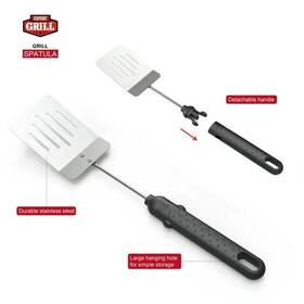 Expert Grill 895175702820 Lot/2 -expert Stainless Steel Bbq Spatula With Detachable Handle 15 Inch X 3