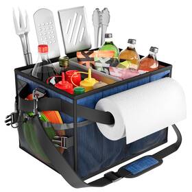 Gc0402 Fangsun Large Grill And Picnic Caddy With Paper Towel Holder Bbq Organizer For Utens