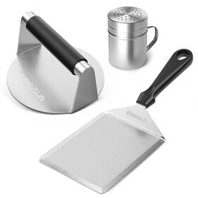 Mbp1125-3 Fangsun Smashed Burger Press Kit Stainless Steel Smasher Grill Spatula And S