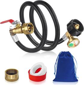 Amz16 Fanovo Propane Refill Adapter With Valve And Gauge 36ftft 1 Pound Small B
