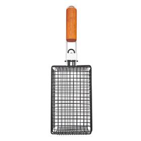5290488 Farberware 024131482603 Bbq Shaker Basket With Folding Handle Black And Wood