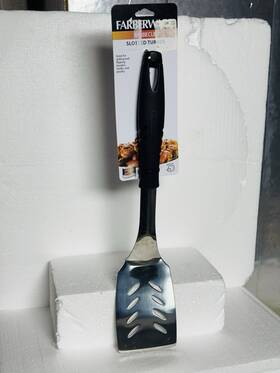 Farberware 024131486038 Barbecue Grill Slotted Turner Metal Plastic Handle 17 Inch Scratches