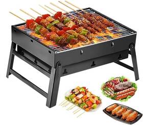 Xkj-25 Fascryla Portable Charcoal Grill 17 Inch Folding Bbq 10inch Black