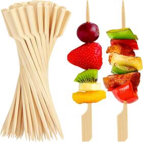 Fatloda 445020523598 6 Inches Cocktail Picks Bamboo Skewers For Appetizers 200pcs Paddle Wooden Skew