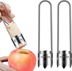 T943615 Fdkyoek 2 Pcs Pepper Corer Portable Bell Stainless Steel Silver