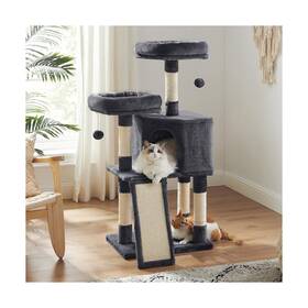 Upct141g01 Feandrea Cat Tree 45.3-inch Tower Plush Condo With Scratching... Fast Ship