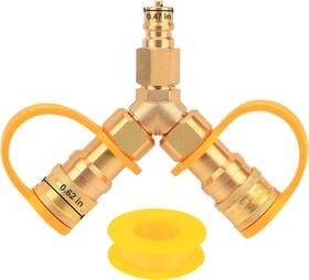 Feiton 711181872774 3/8 Inch Y-splitter Separator Natural Gas Quick Connect/disconnect Adapter For Rv Tr