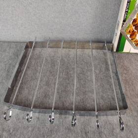 Finelife 811676014051 Bbq Skewer Rack Brand With 6 Skewers Sits On Top Of Grill Open Box