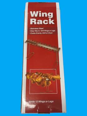 Finelife Products 817644011039 Chicken Wing And Leg Rack Grill Smoker Oven Stainless Steel Roaster Bbq Accessory
