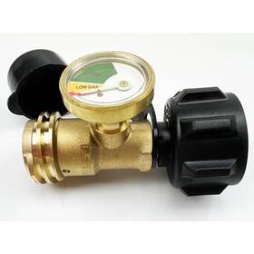 Fpe007-0100 Fire Pit Essentials Propane Tank Gauge Lp Gas Level Indicator Leak Detector Shutoff Valve Brass