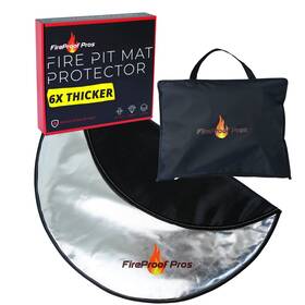 B08r2mj5yr Fireproof Pros 36 Inch Fire Pit Protector For Deck Or Patio Thick Heat Resistant Deflector Tri