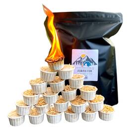 Firestix 810094841171 Get Lit By Pack Of 25 All Natural Fire Starters - 10-15 Minute Burn Time With