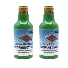 Flame King 313033073010 Twin Pack 1/4 Lb. Refillable Camping Propane Tank Cylinder Bottle Ships Empty