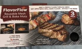 Flavor Flow 810023040279 Reusable Durable Non-stick Universal Heat Resistant Bbq Grill Mats - 3 Pk