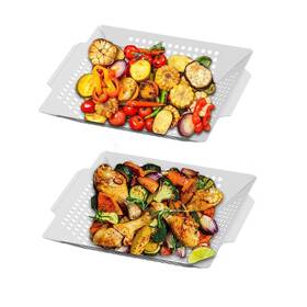 Flexible Grill 014679120587 2-pack Premium Heavy-duty 304 Stainless Steel Nonstick Baskets