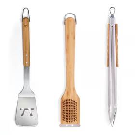 Fox Run 744759031907 3-piece Verde Collection Spatula Tong And Grill Brush With Scraper Set