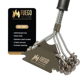 Fuego Grill & Kitchen 196852362950 Brush And Scraper Bristle-free 17 Inch Stainless Steel Handle Bbq Tool
