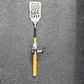 G.e.i. 647150218062 Gei Open Face Fishing Pole Bbq Spatula Stainless Steel Grill Tool Novelty Unique