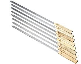 G & F Products 818917020451 Brazilian Bbq Skewers Stainless Steel Kabob Sticks 17-inch Flat Blade Heav