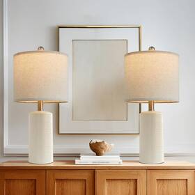 Amz-t1109wh0 G-safava 20.25/inch Modern Ceramic Table Lamp Set Of 2 Small Farmhouse Bedside