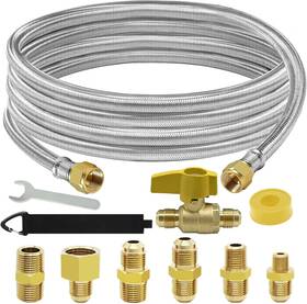 G116 Gardennow 445046978976 12 Feet High Pressure Braided Propane Hose Extension With Conversion Coupling 3/