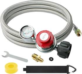 G128 Gardennow 744110993912 5ft 0-30 Psi Adjustable High Pressure Propane Regulator With Gauge 60psi Gas F