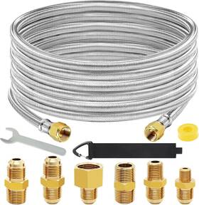 G023 Gardennow 20 Feet High Pressure Braided Propane Hose Extension With Conversion Coupling
