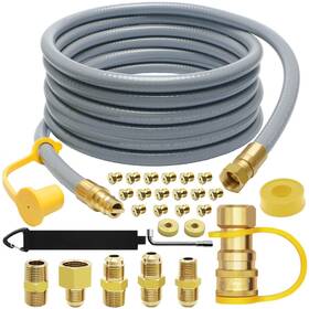G130 Gardennow 18ft 3/8 Inch Id Natural Gas Hose Low Pressure Lpg With Quick Connect For