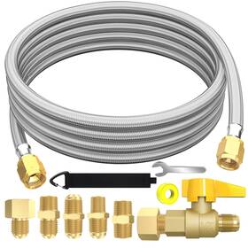 G148 Gardennow 12ft 350psi High Pressure Braided Propane Hose Extensions With Brass Gas Ball