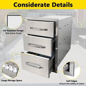 Garvee 629831931224 Stainless Steel Outdoor Kitchen Drawer Smooth Rail Generous Storage Space