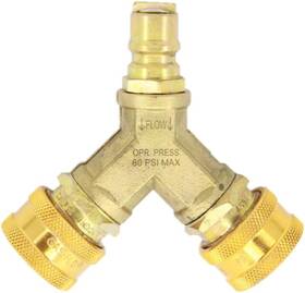 Qd-gmc6-ypx1 Gas-flo 741330917735 Quick Disconnect 3/8 Y Splitter Csa Certified For Propane And Natural