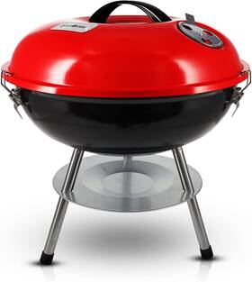 Cg-14 Gas One 14-inch Portable Barbecue Grill With 3-point Locking Lid For Red