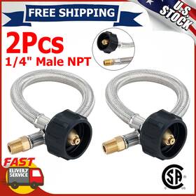 Qm1nm1f1s2p Gasland 2x 1/4 Inch Male Propane Pigtail Hose Npt 12 Rv Stainless Braided Bbq Grill Stove