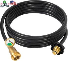Gaspro 313111099017 12 Ft Propane Extension Hose With Gauge For 100lb Tank Also