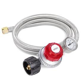 B07p5kpz1t Gaspro 0-30 Psi Adjustable High Pressure Propane Regulator With Gauge 5-foot Stainless