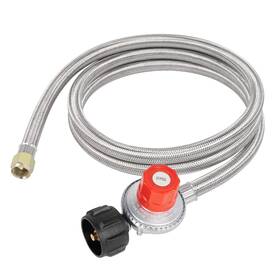 Gp-h020b Gaspro 0-20 Psi Adjustable Propane Regulator With Braided Hose High Pressure Lp Gas