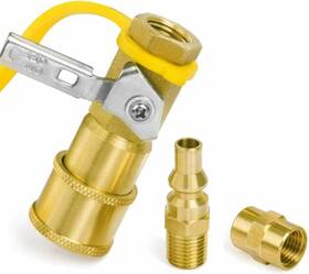 Qp12 Gaspro 1/4 Inch Rv Gas Propane Quick Connect Fittings Shut-off Valve For Camp Stove Grills