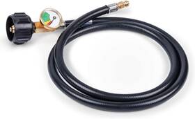 Gassaf 313106397302 4 Ft Rv Propane Hose 1/4 Inch Inverted Male Flare Gas With Gauge