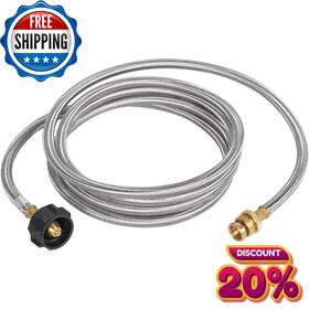 Gassaf 738595477999 12ft Propane Hose - Adapter 1 Lb To 20 Converter For Coleman