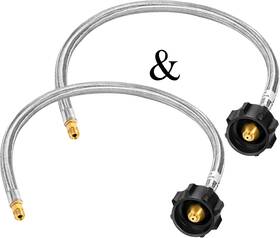 Gassaf 744759636973 24 Inch Rv Propane Hose Stainless Steel Braid Connector With Type 1 Conne