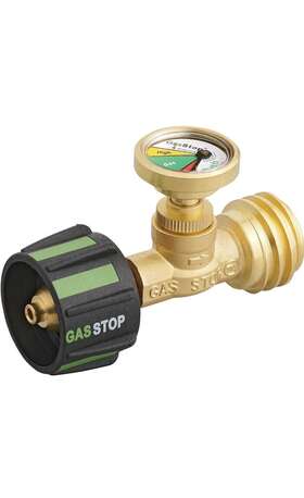 Gsusa1 Gasstop 719326036151 - Propane Tank Gauge With Emergency Shut-off Color Coded Meter