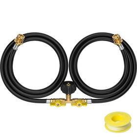 Bam00021100 Gasxpert 5ft Propane 2 Way Y Splitter Adapter Hose1 Lb To 20 Converter With Shut Of