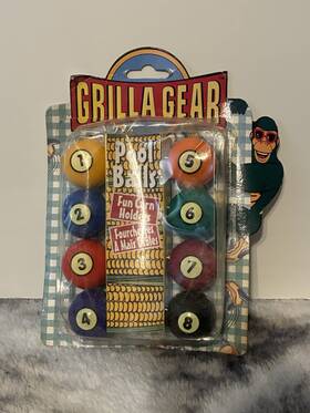 General Housewares Inc 719812094007 Grilla Gear Sport Balls Corn Holders Skewers Pool Billiards New In Package Vtg