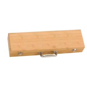 Bbq02a Genuine Bamboo 3-piece Bbq Set In Case