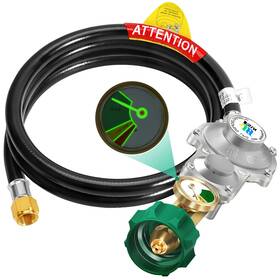Ryqj113 Ggc 5ft Two-stage Propane Regulator With Hose And Gauge Qcc1/type1 Tank Connection